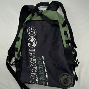Naruto Shippuden Kakashi Hatake Copy Ninja Backpack Black Green Viz Media